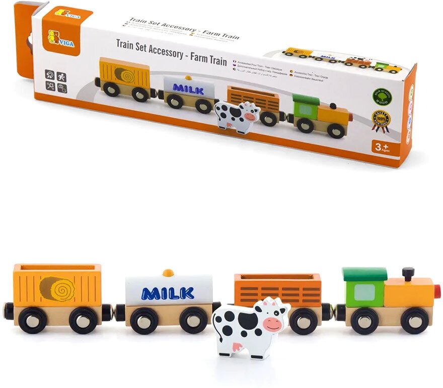 Игровой набор к железной дороге Viga Toys Поезд-ферма (50821) - фото №4