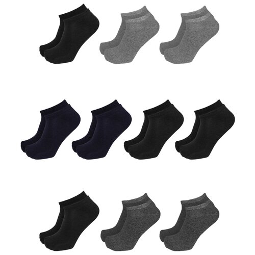 Носки Tuosite 10 пар, размер 27-29, серый, черный носки tuosite 10 пар размер 30 32 черный