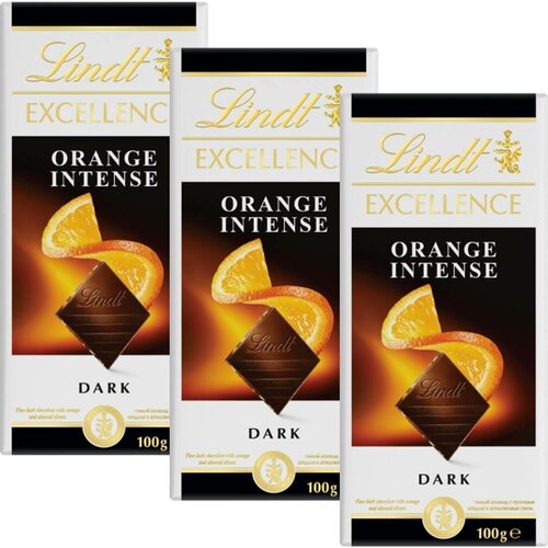 Шоколад LINDT EXCELLENCE Темный с Апельсином (Франция)100г 3штуки