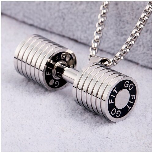 фото Подвеска мужская "гантели" из нержавеющей стали с цепочкой цветной кит