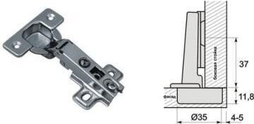 Петля накладная 110 гр Slide-on, без доводчика