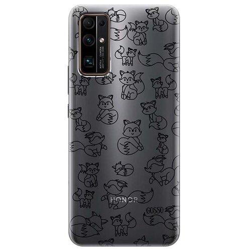 фото Ультратонкий силиконовый чехол-накладка для honor 30 с 3d принтом "funny foxes" gosso