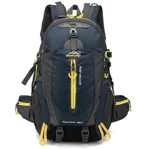 Туристический, трекинговый, походный рюкзак 40 литров из водонепроницаемой ткани цвет тёмно-синий