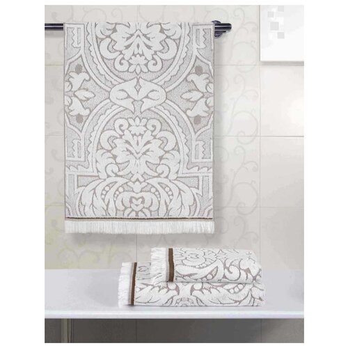 фото "полотенце махровое, guten morgen lakshmi brown, орнамент ; размер:70 х 130"