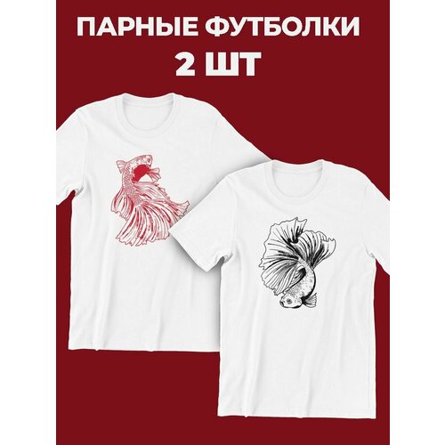 фото Парные футболки аниме, рыба, комплект, подарок парню девушке подруге shulpinchik
