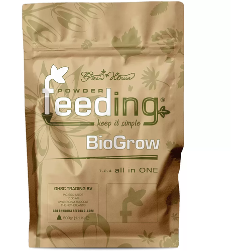 Удобрение для растений Powder Feeding BioGrow 0,5кг, органическое удобрение на фазу вегетации