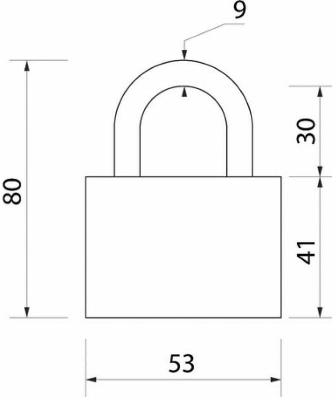 Навесной замок Сималенд 52x80 мм, 3 ключа 622437 - фотография № 2