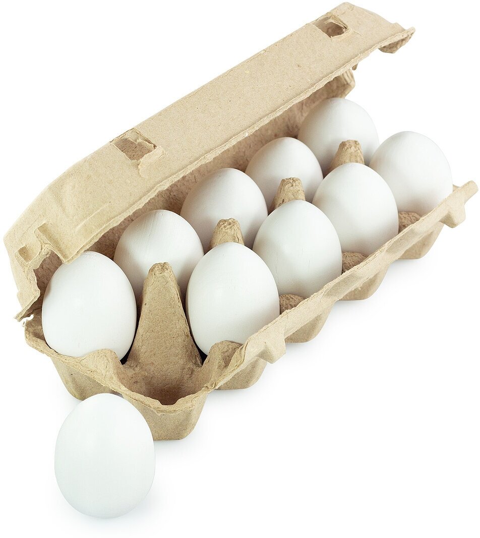 фото Набор декоративных Пасхальных яиц в упаковке 10 шт / яйцо деревянное белое / заготовка из дерева для росписи и творчества / Ulanik