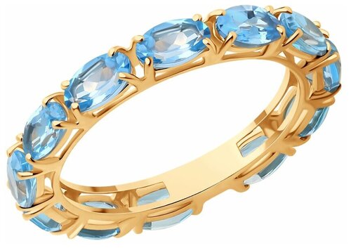 Кольцо Diamant online, золото, 585 проба, топаз, размер 18.5