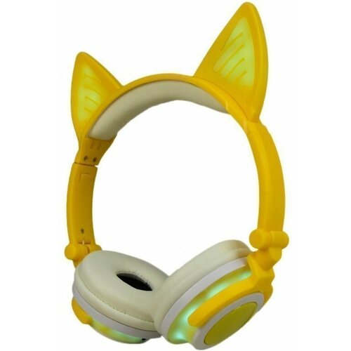 Светящиеся наушники Ушки кошки с подсветкой и Bluetooth желтые 246800₽