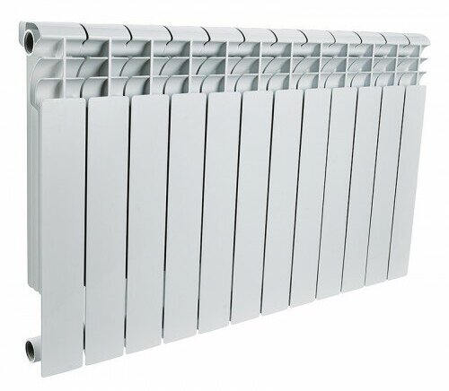Радиатор биметаллический ROMMER Optima Bm 500 - 12 секций (подключение боковое, цвет белый)