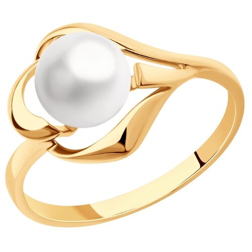 фото Sokolov кольцо из золота с родированием с жемчугом 791200, размер 18.5