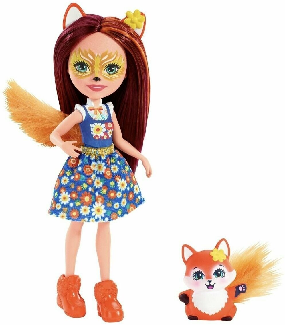 Кукла Mattel Enchantimals со зверюшкой питомцем Фелисити Лис и Флик Felicity Fox & Flick