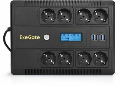 ИБП Exegate Neo Smart LHB-1000. LCD. AVR.8SH. CH. USB