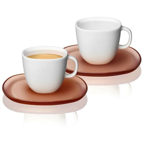 Чашка Кофейная пара с блюдцем из фарфора для эспрессо Nespresso LUME Espresso 80 мл