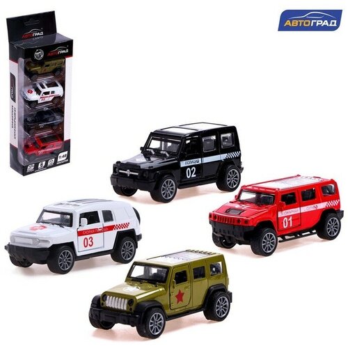 Набор машин металлических Спецслужбы 4 штуки 148 инерция открываются двери 1482₽