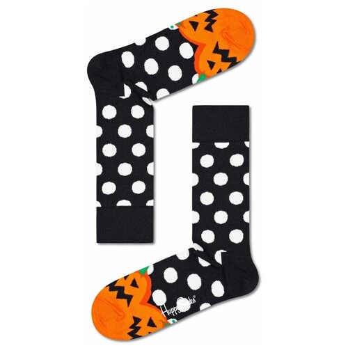 Носки унисекс Halloween Sock с тыквами, черный с оранжевым, 29