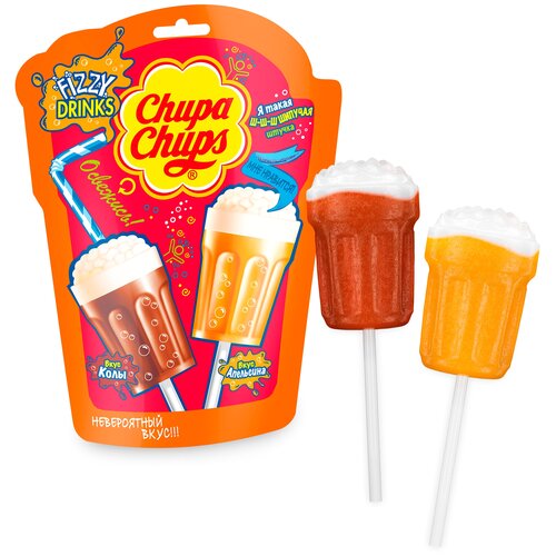 Карамель Chupa Chups 3D апельсин кола пакет, 7шт по 15г