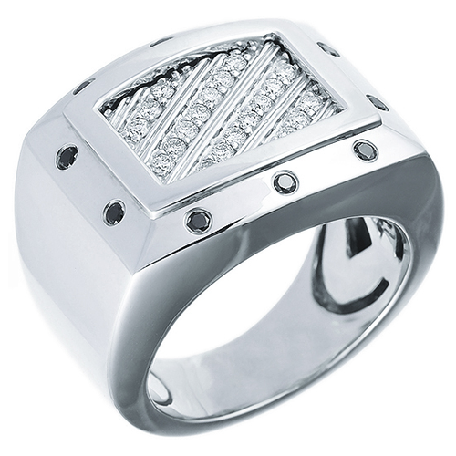 фото Jv кольцо из белого золота 585 пробы с бриллиантами 90-070a-qw-tdr-db-wg, размер 16.5