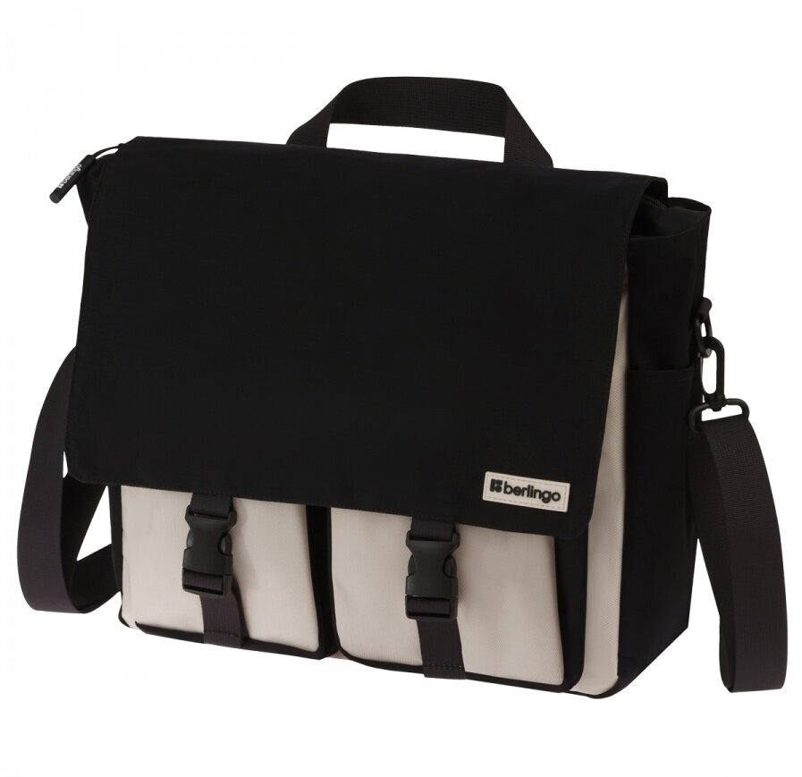 Рюкзак-сумка Berlingo "Square black" 33x29x12см, 1 отделение, 4 кармана, уплотненная спинка (RU09133)