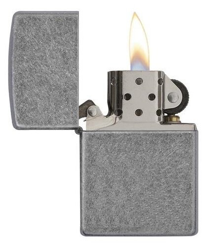 ZIPPO Classic с покрытием ™Plate, латунь/сталь, серебристая, матовая, 38x13x57 мм - фотография № 2