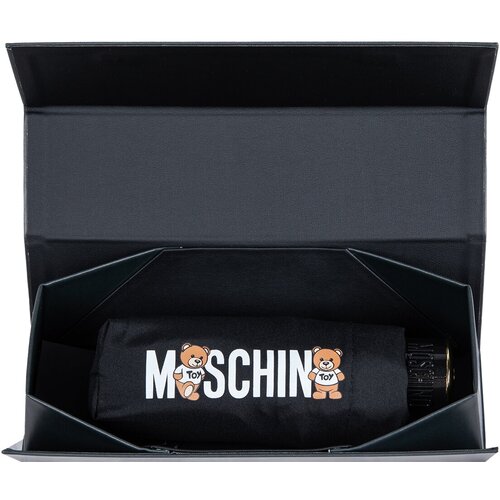 Зонт складной Moschino 8550-superminiA Logo with bears Black+Box teddy