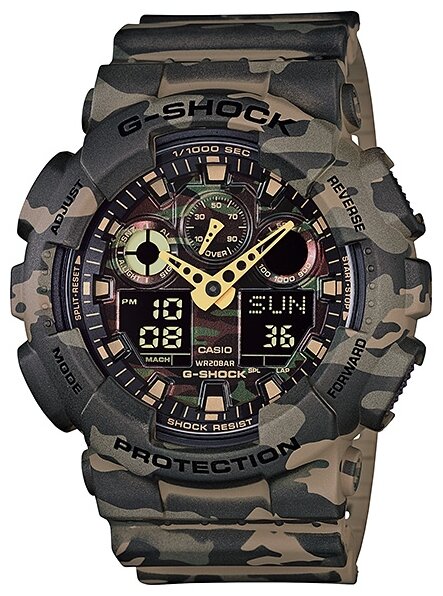 Японские наручные часы Casio G-SHOCK GA-100CM-5A с хронографом