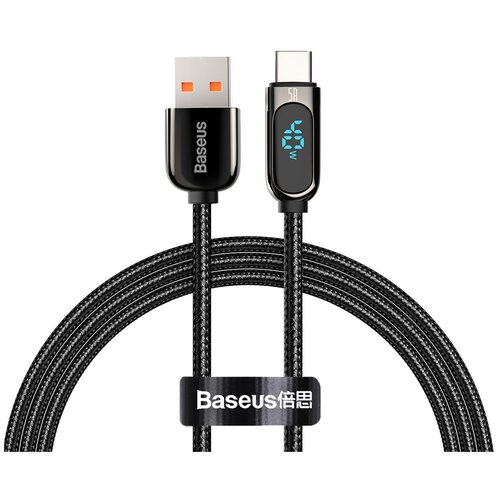 Кабель Baseus Display Fast Charging Data Cable USB - Type-C 5A 1m Черный CATSK-01 5a usb type c cable for huawei mate 20 pro p20 lite super charge usbc 3 0 fast charging cabletype c cable for huawei p30 p40 pro