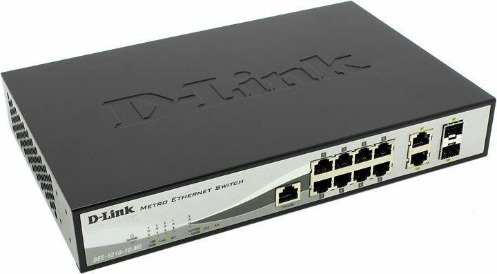 Коммутатор D-Link Gigabit Smart III Switch with 8 10/100/1000Base-T PoE ports DGS-1210-10/ME/B1A