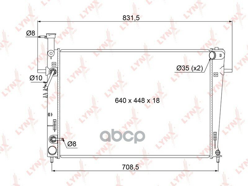 Rb-1072_Радиатор Системы Охлаждения! Акпп Hyundai Tucson 2.7I 24V 04> LYNXauto арт. RB-1072