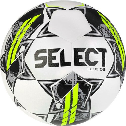 Мяч футбольный SELECT Club DB арт.864146002-104, р.5, FIFA Basic, 32п, ТПУ, термо+маш. сш, бело-черн.-зел