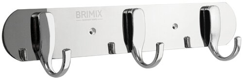 Крючок BRIMIX для полотенца на планке 3шт, нержавеющая сталь, хромированная
