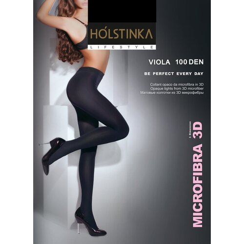 фото Колготки holstinka viola, 100 den, без шортиков, с ластовицей, матовые, размер 3, черный