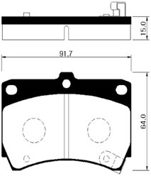Дисковые тормозные колодки передние HONG SUNG BRAKE HP1002 для Kia Avella, Kia Rio (4 шт.)