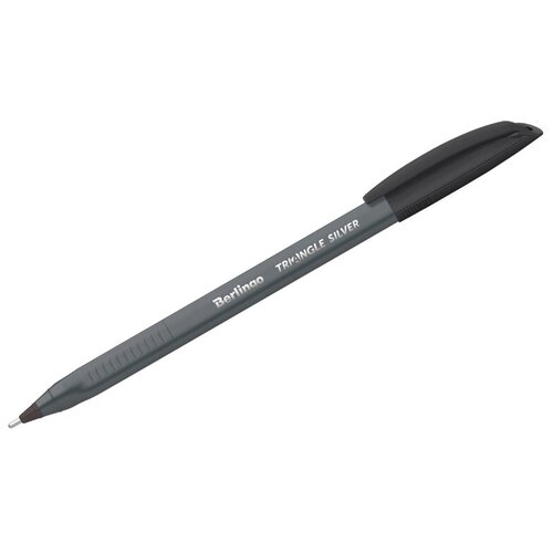 Ручка шариковая Berlingo Triangle Silver (0.5мм, черный цвет чернил, трехгранная) 12шт. (CBp_10791) ручка шариковая мичиган серебристый черный