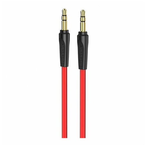 кабель аудио aux borofone bl1 audiolink jack 3 5 мм m jack 3 5 мм m 1 м красный Аудио-кабель BOROFONE BL6, AUX, 1 м, красный