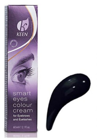 KEEN Краска для бровей и ресниц Smart Eyes Colour Cream, 60 мл, черный, 60 мл