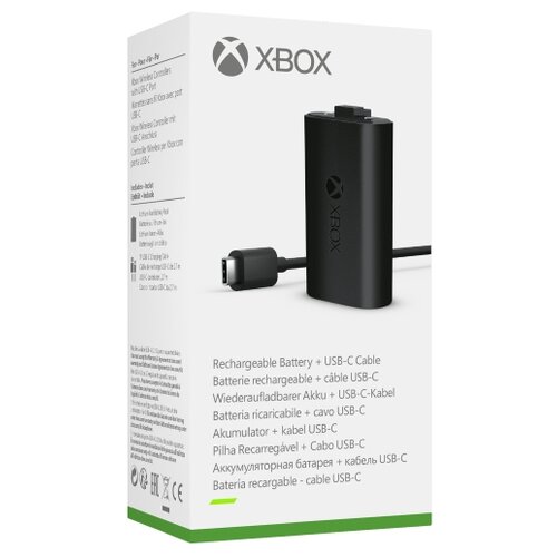 фото Microsoft аккумулятор с кабелем зарядки usb type-c для геймпада xbox series s/series x/one черный