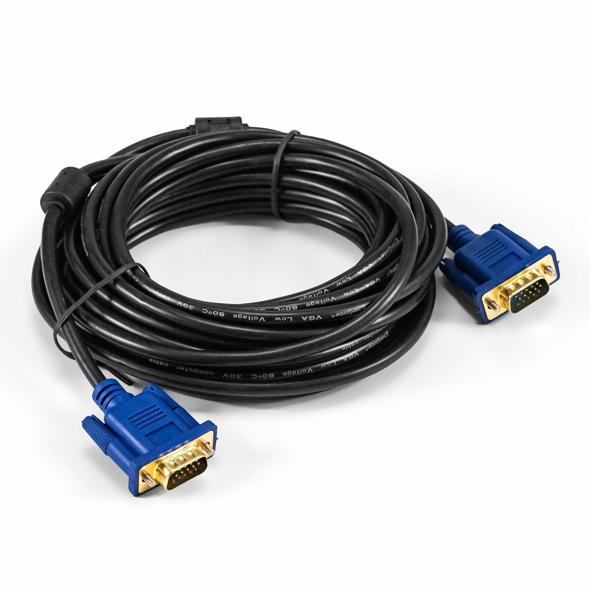 Кабель VGA Pro ExeGate EX-CC-PVGA-15M15M-7.5 (15M/15M 75м 2 фильтра позолоченные контакты экран) EX294726RUS