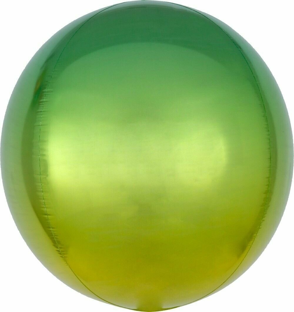 Воздушный шар фольгированный 3D (24'/61 см) Сфера, Светло-зеленый, Градиент, 1 шт.