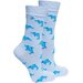 Женские носки Socks n Socks высокие, подарочная упаковка, износостойкие, на Новый год, фантазийные, нескользящие, размер 4-10 US / 35-40 EU, голубой, мультиколор