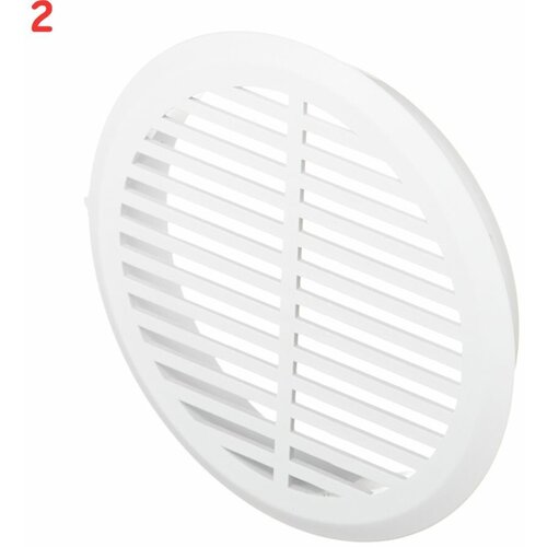 Решетка вентиляционная пластиковая переточная круглая d50 мм с фланцем d45 мм белая (4 шт.) (2 шт.)
