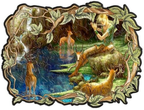 Фигурные пазлы, 18 × 23 см «У лесного озера» 100 деталей