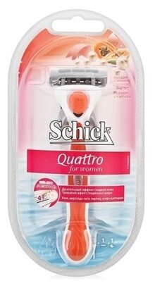 Бритвенный станок Schick Quattro for women , сменные кассеты 1 шт.