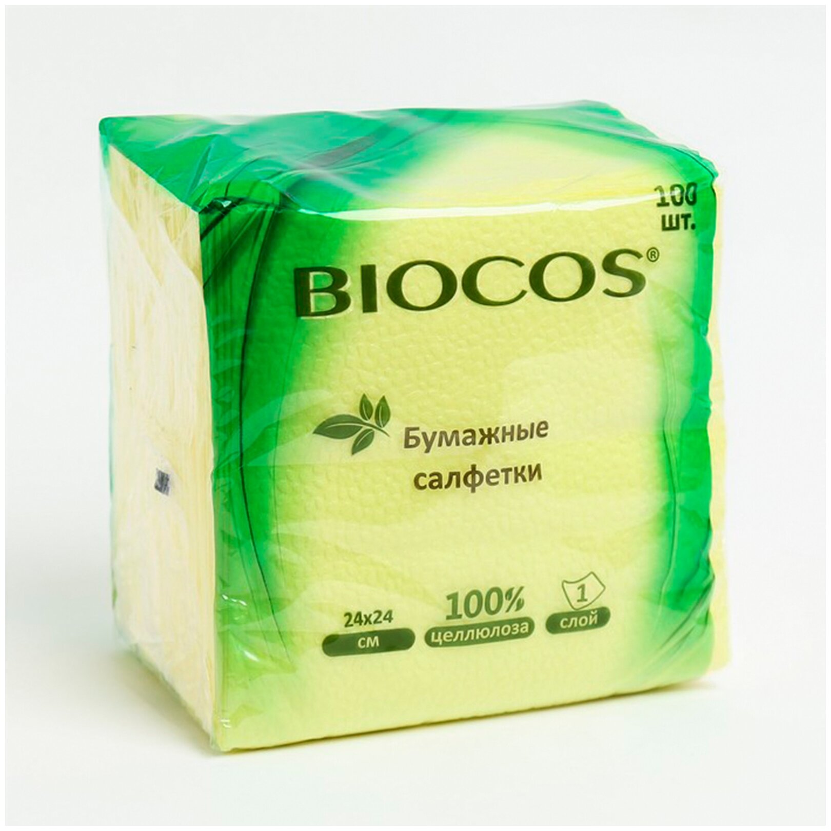 BioCos Бумажные салфетки цветные, 100шт - фотография № 1