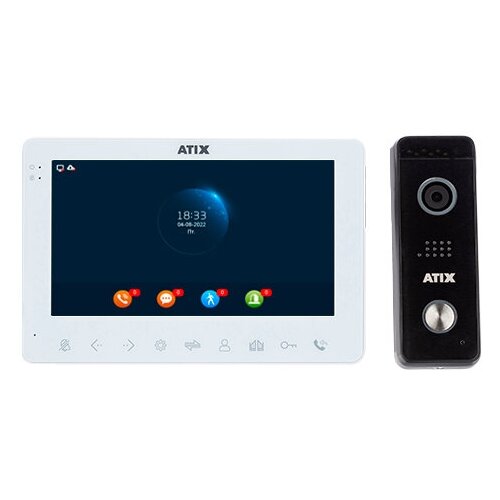 Комплект видеодомофона ATIX AT-I-K711F/T White evj 72 ahd цветной 7 видеодомофон слот microsd