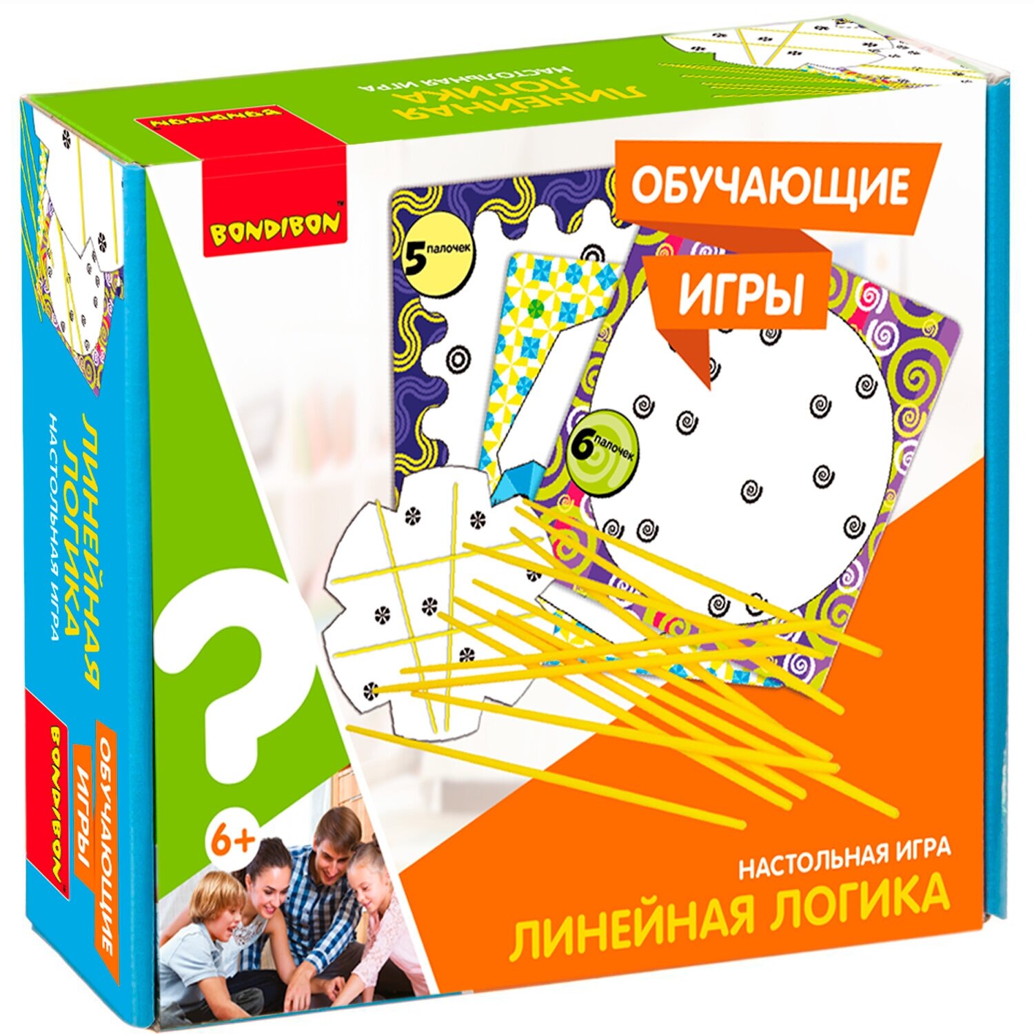 Развивающая игра головоломка линейная логика Bondibon обучающая, логическая с палочками для детей от 6 лет