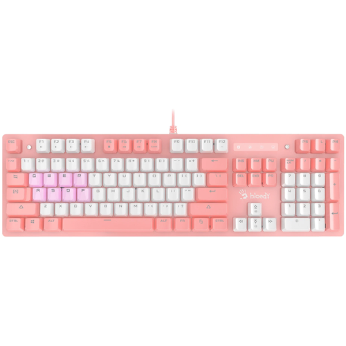 Механическая клавиатура A4Tech Bloody B800 Dual Color, розовый/белый клавиатура a4tech bloody b800 black usb