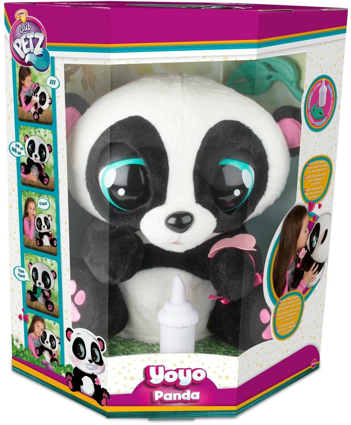 Игрушка интерактивная IMC Toys Club Petz Панда Yoyo интерактивная , со звуковыми эффектами, шевелит глазами и ртом, можно его кормить и уложить спать, реагирует на голос и на щекотку 95199