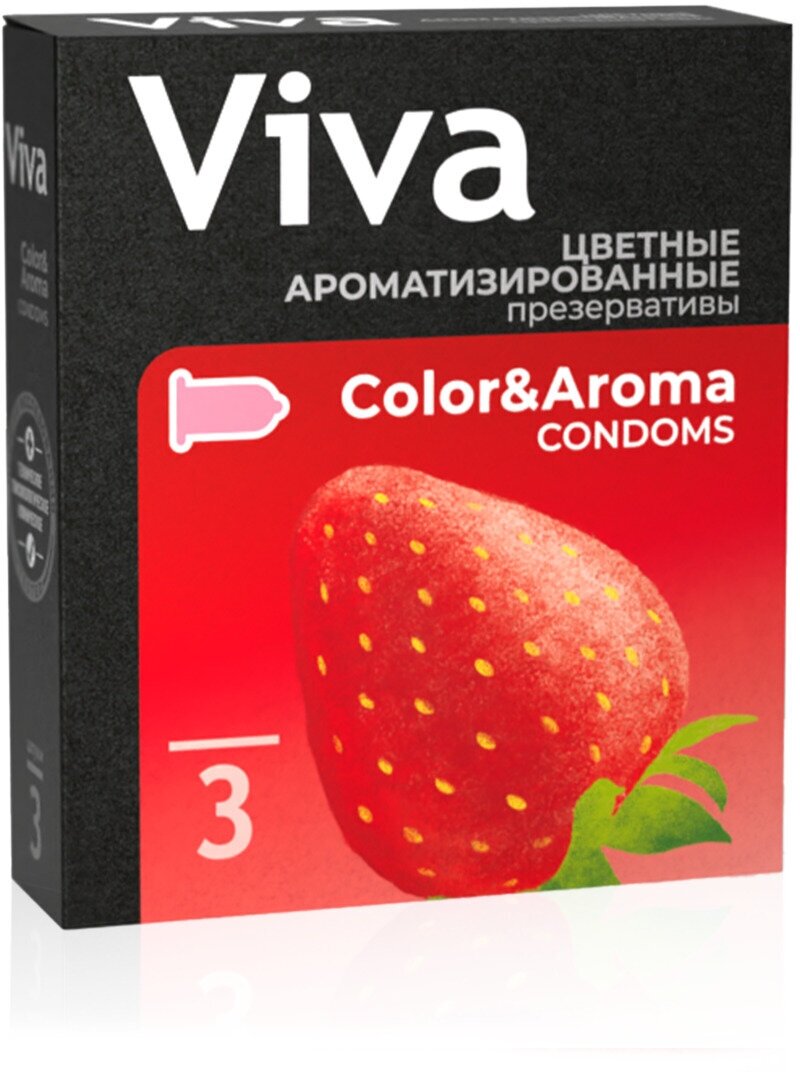 VIVA Презервативы Цветные ароматизированные, 3 шт